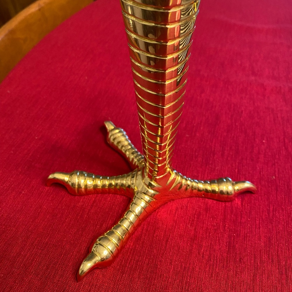 Jonathan Adler brass bird talon candle stick nib
